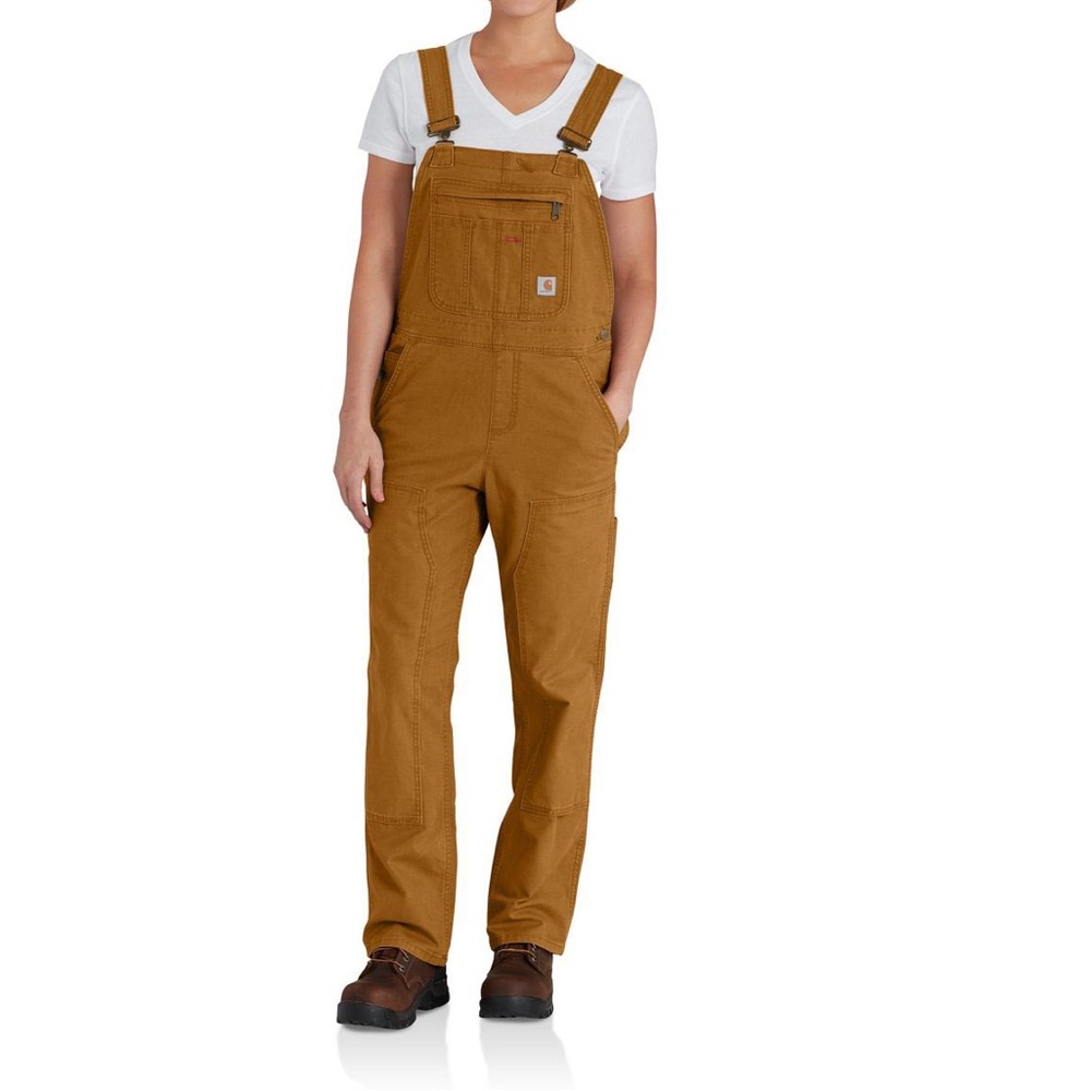 CARHARTT Women’s Rugged Flex Loose Fit Canvas Bib Overall MEDIUM SHORT
